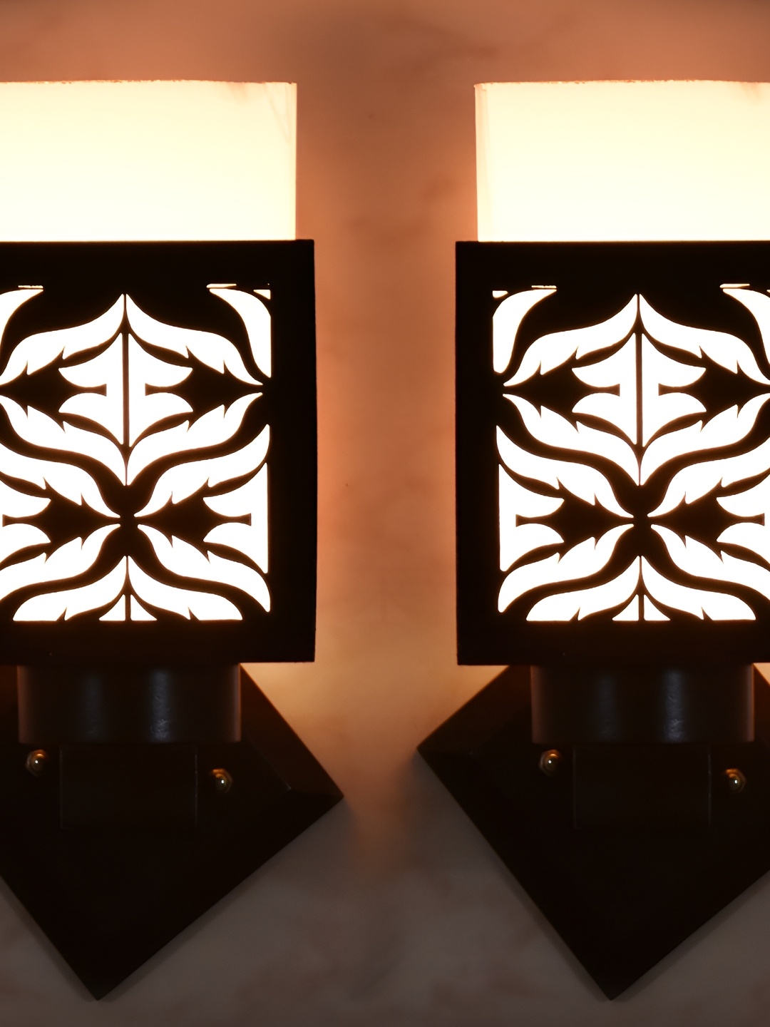 

1ST TIME White & Black Printed Wood Traditional Spherical Shaped Wall Lamp