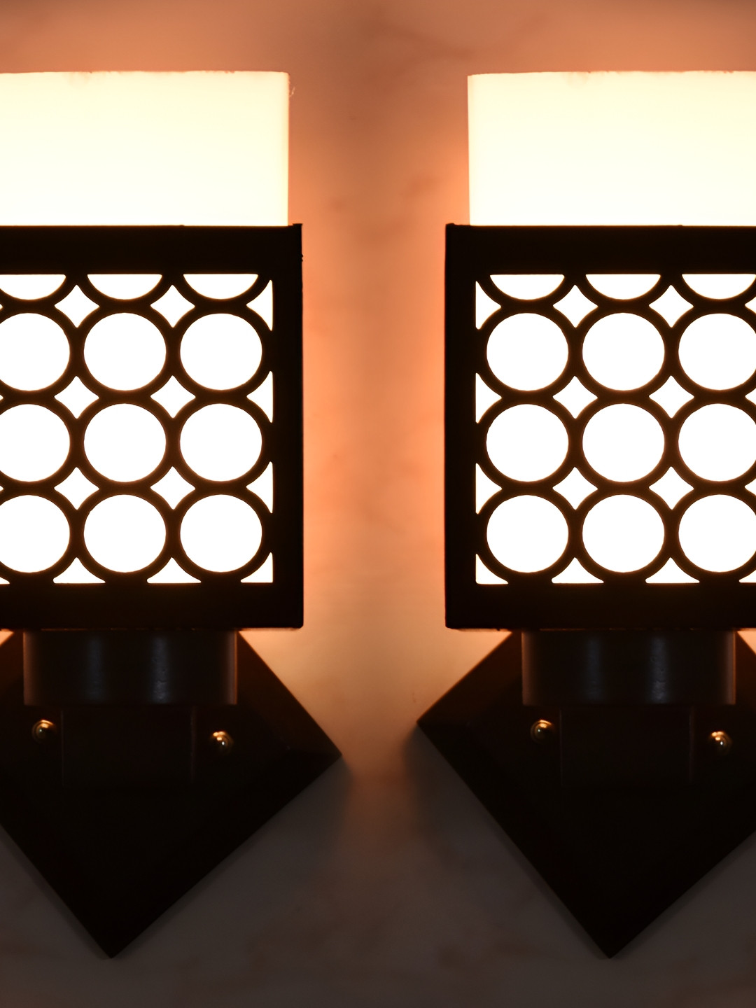 

1ST TIME White & Brown Wood Traditional Square Shaped Wall Lamp