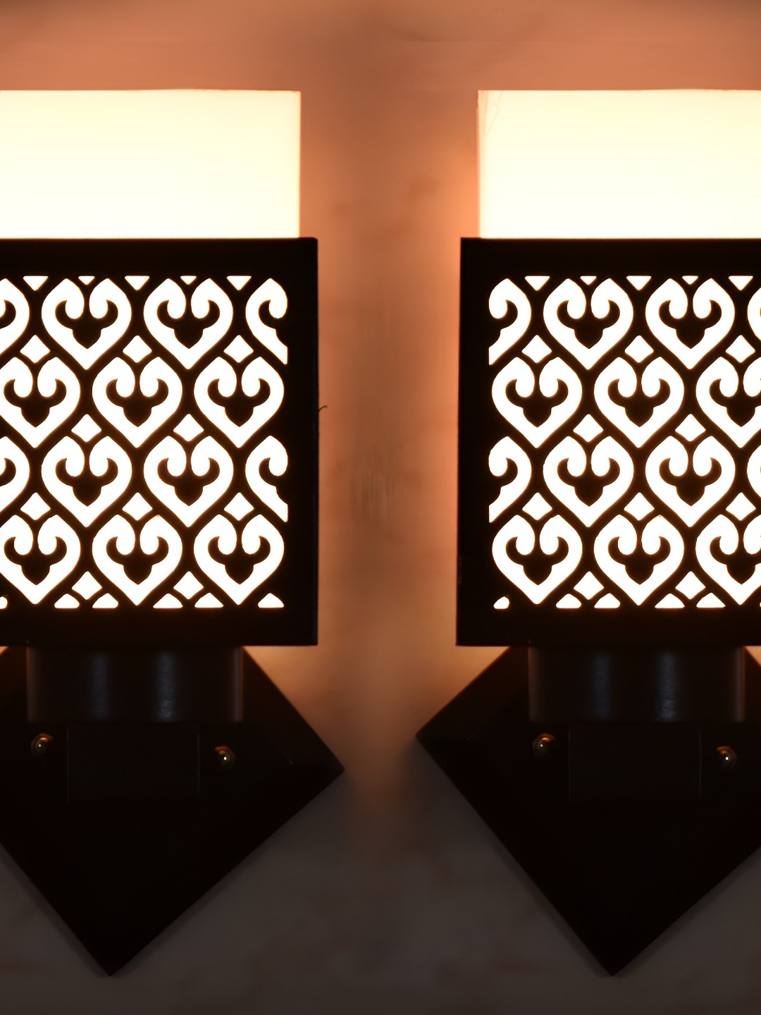 

1ST TIME White & Black Wood Traditional Square Shaped Wall Lamp