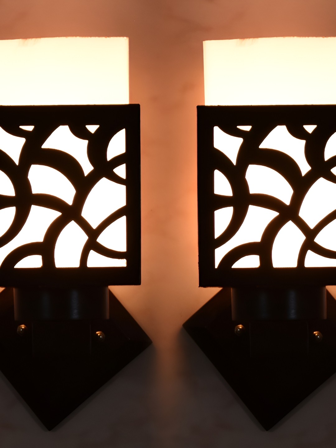 

1ST TIME White & Black Wood Traditional Square Shaped Wall Lamp