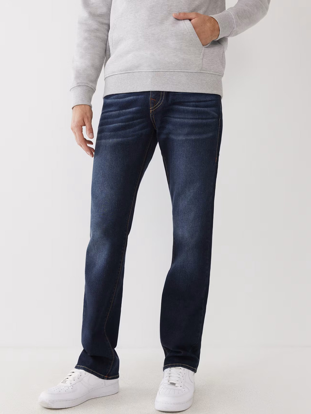 

True Religion Men Straight Fit Clean Look Whiskers Stretchable Jeans, Blue