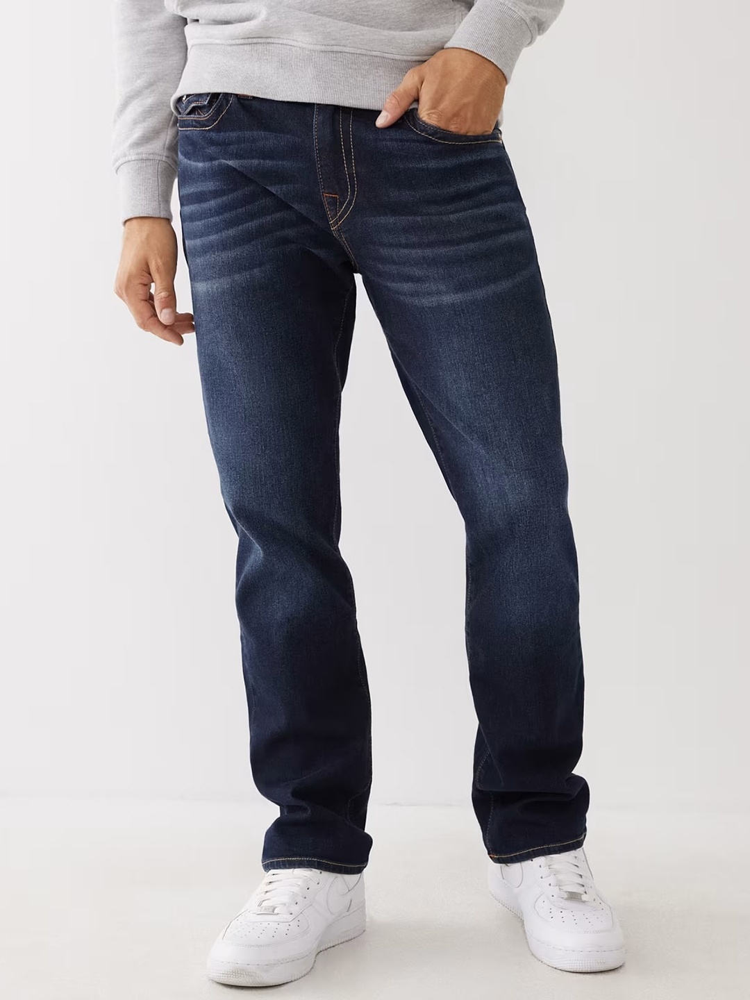 

True Religion SN Ricky Solid Straight Fit Jeans, Blue