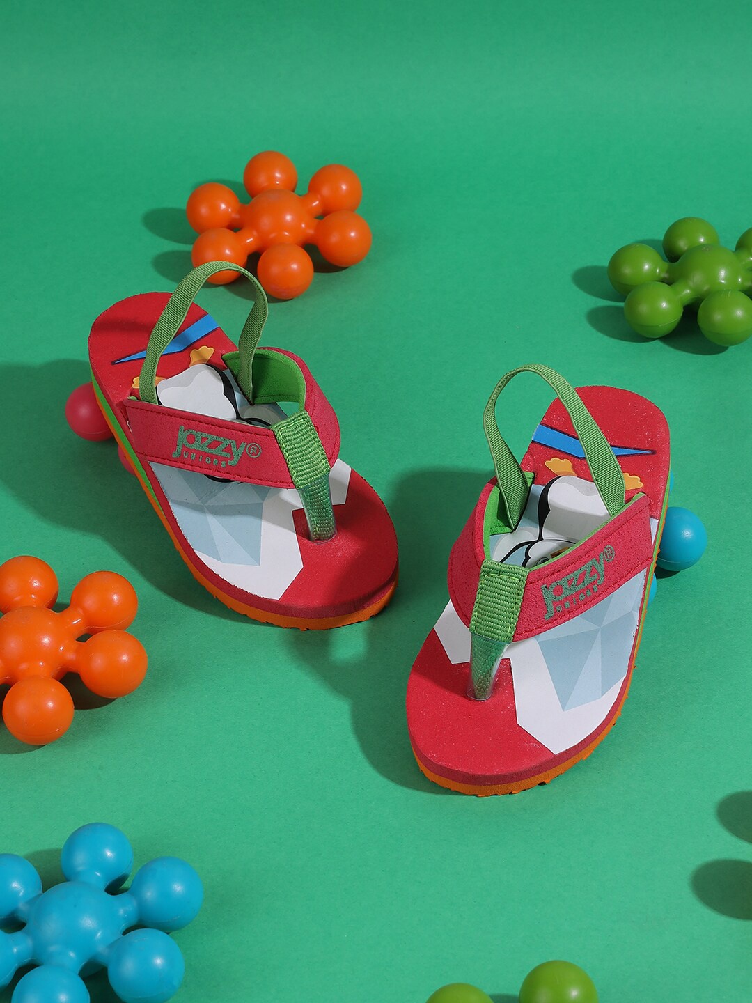 

Jazzy Juniors Kids Printed Rubber Thong Flip-Flops, Red
