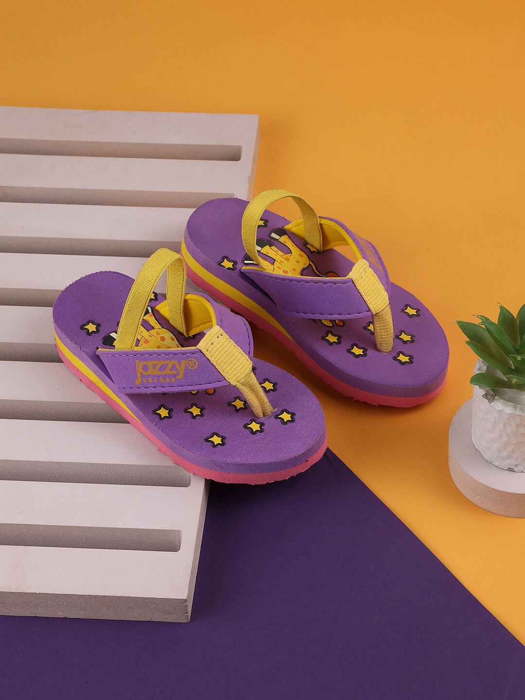 

Jazzy Juniors Kids Printed Rubber Thong Flip-Flops, Purple