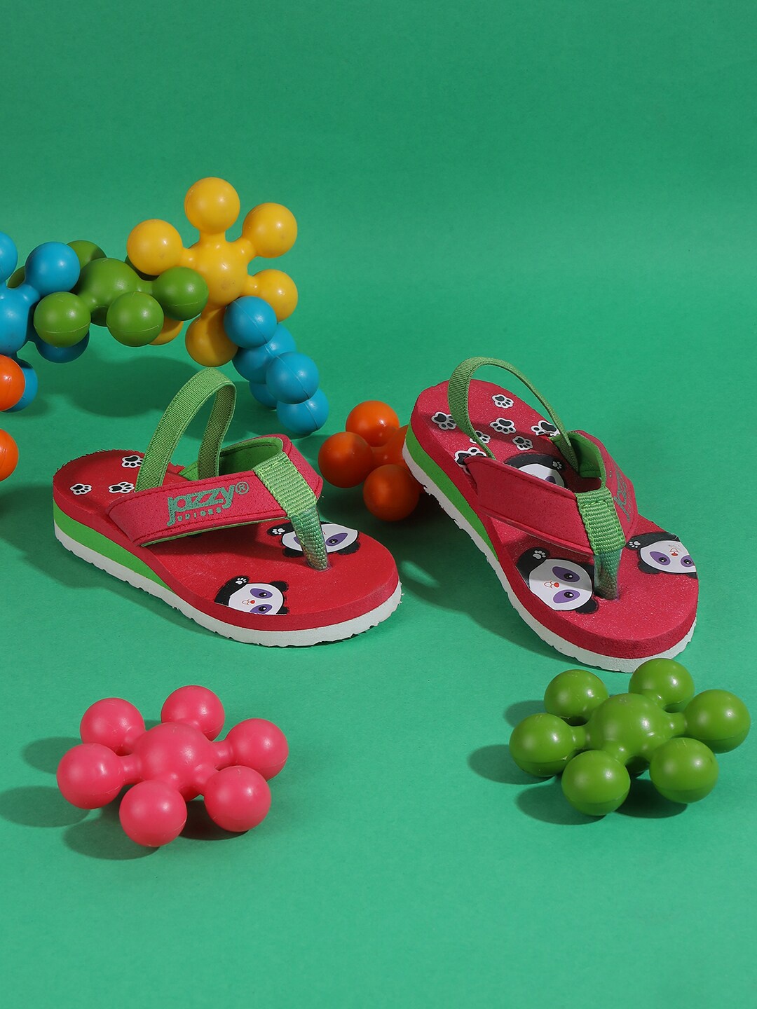 

Jazzy Juniors Kids Printed Rubber Thong Flip-Flops, Red