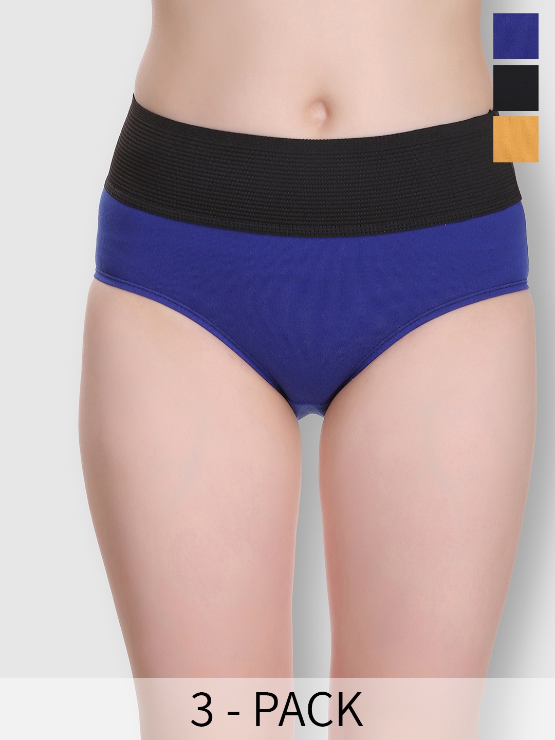 

SELFCARE Pack of 3 Pure Cotton Tummy Control Tucker Shaper, Black