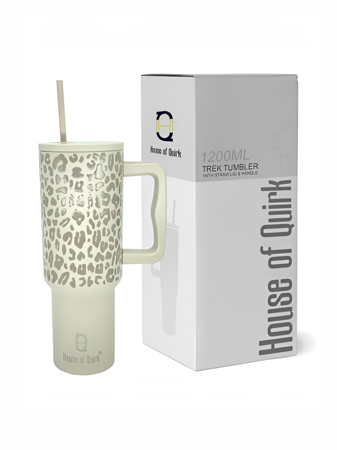 

HOUSE OF QUIRK Beige Printed Stainless Steel Glossy Mug