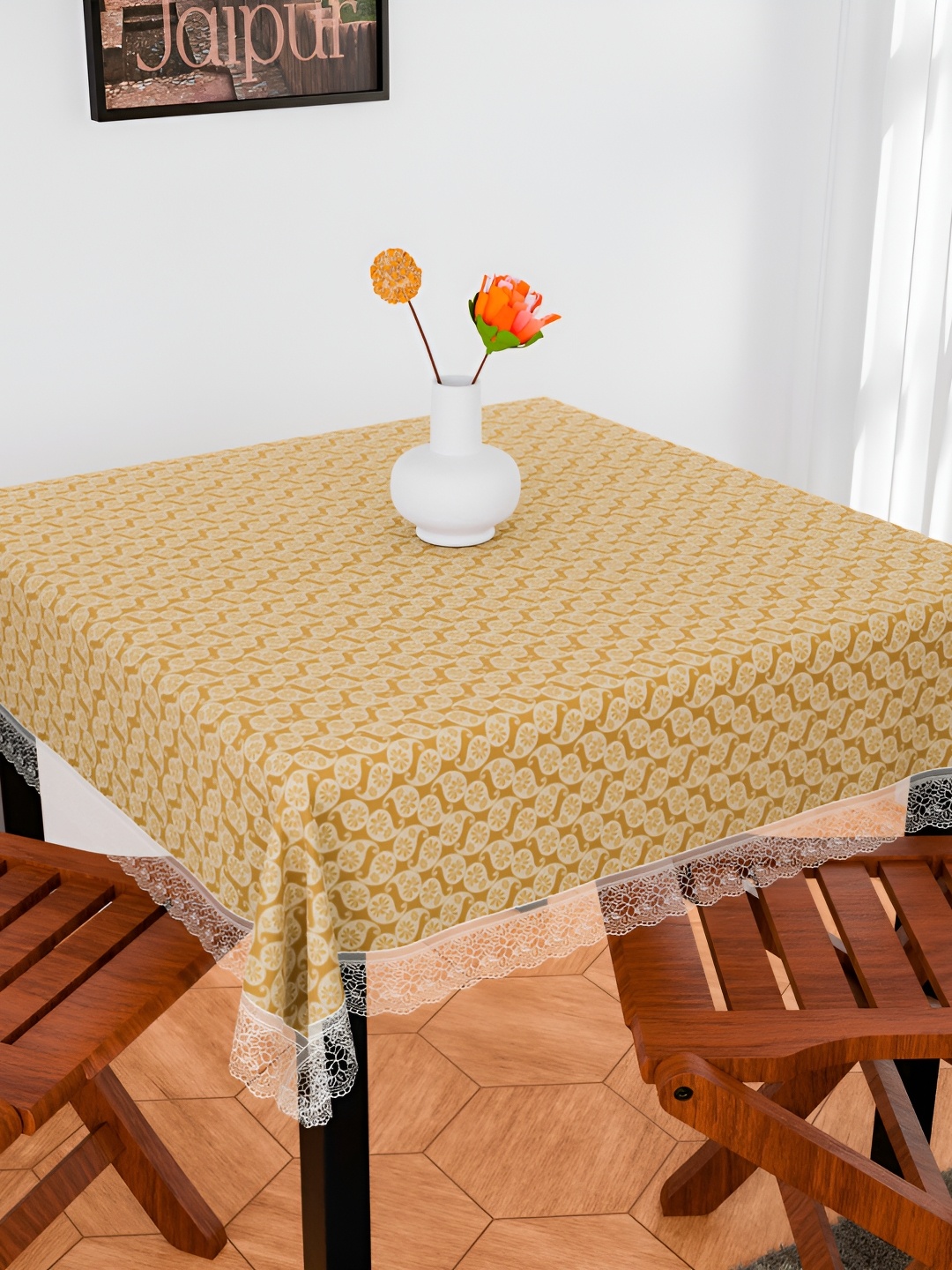 

Kuber Industries Beige Waterproof 4-Seater Table Cover