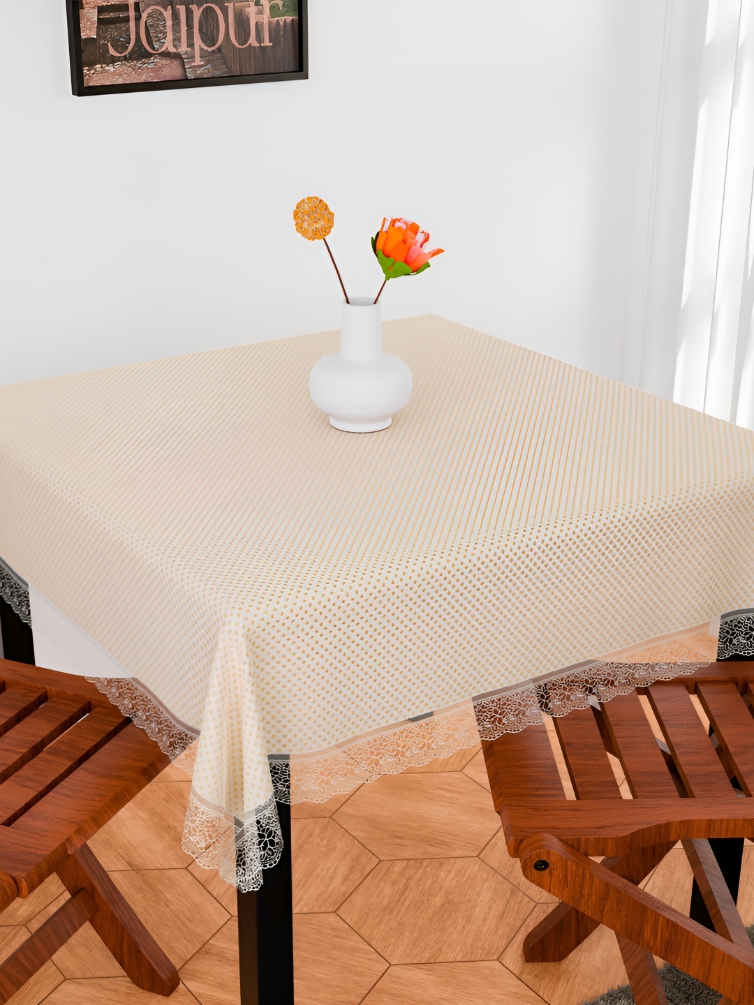 

Kuber Industries Cream-Coloured Waterproof 4-Seater Table Cover