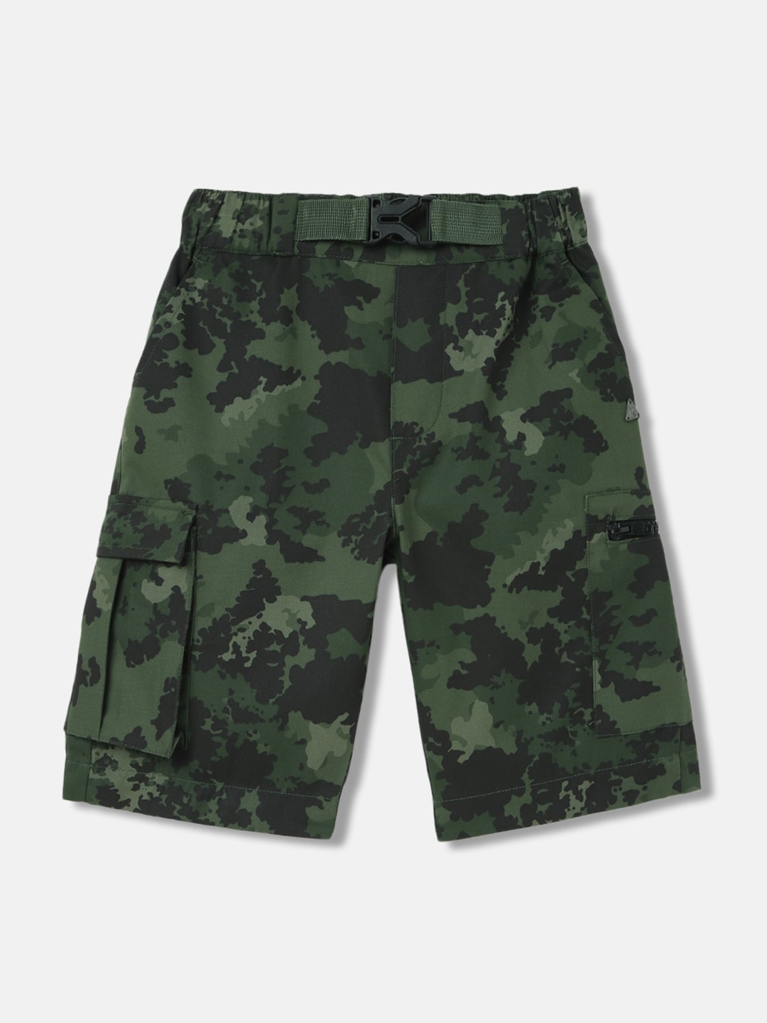 

Blue Giraffe Boys Camouflage Printed Pure Cotton Shorts, Olive