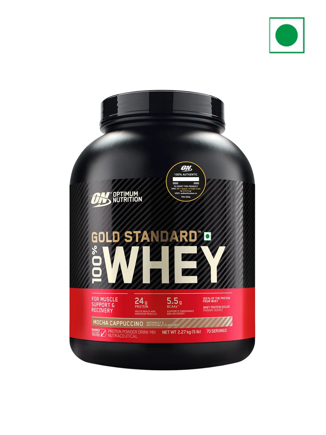 

Optimum Nutrition Gold Standard 100% Whey Protein Powder-Mocha Cappuccino-2.27 kg, Black