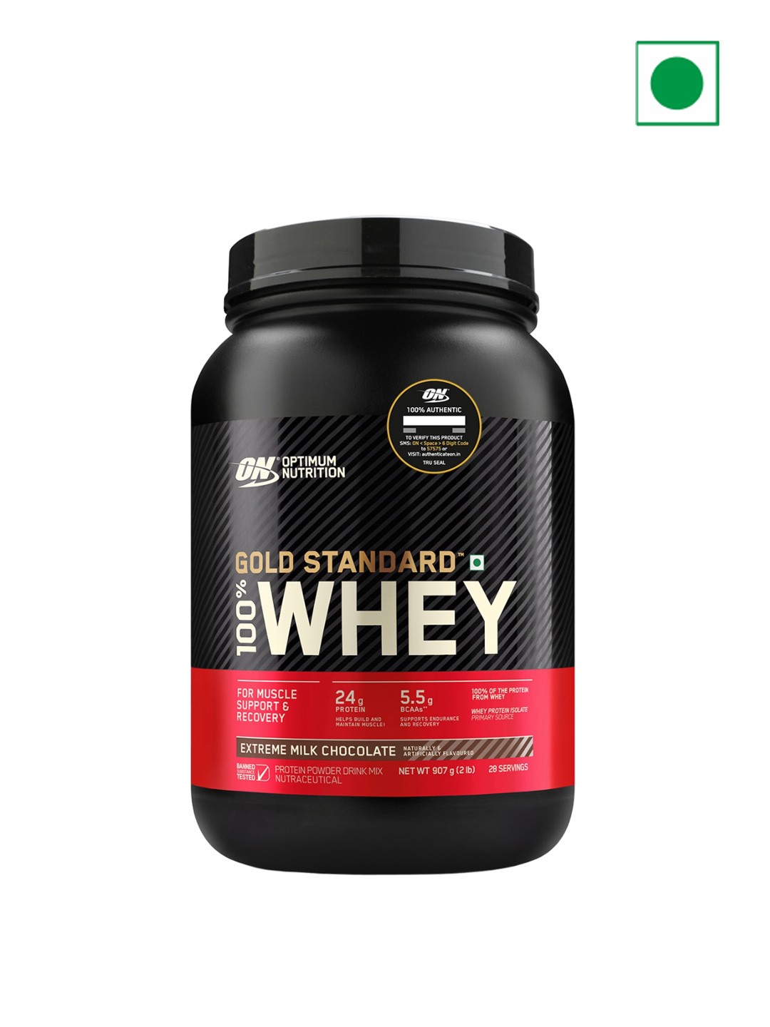 

Optimum Nutrition Gold Standard 100% Whey Protein Powder-Extreme Milk Chocolate-907 G, Black