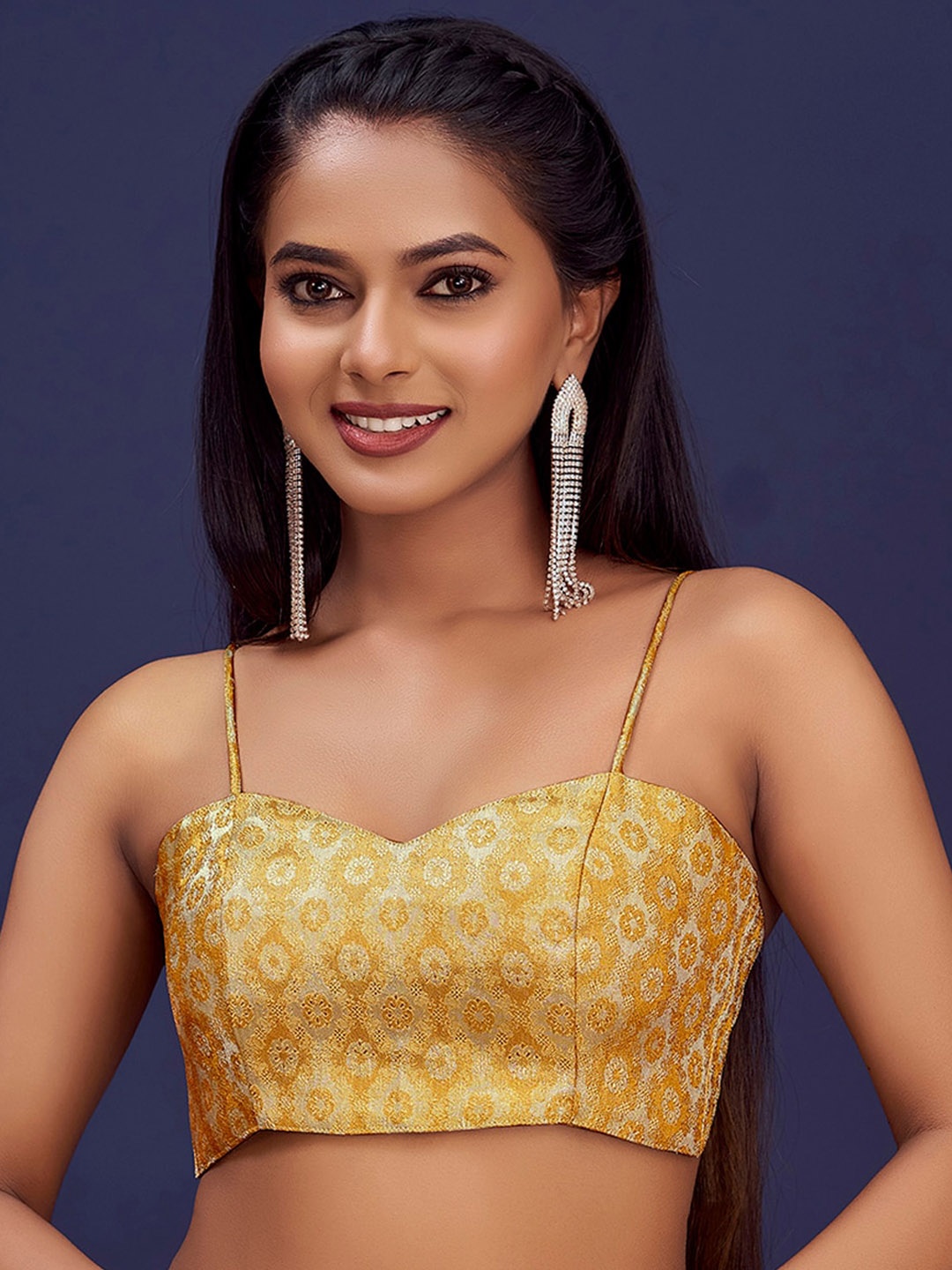 

Vardha Brocade Padded Zari Saree Blouse, Cream