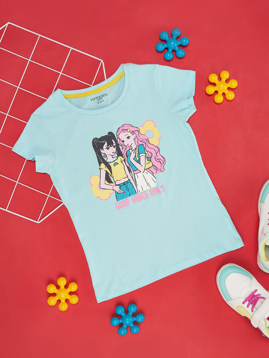 

Pantaloons Junior Girls Graphic Printed Cotton T-shirt, Blue