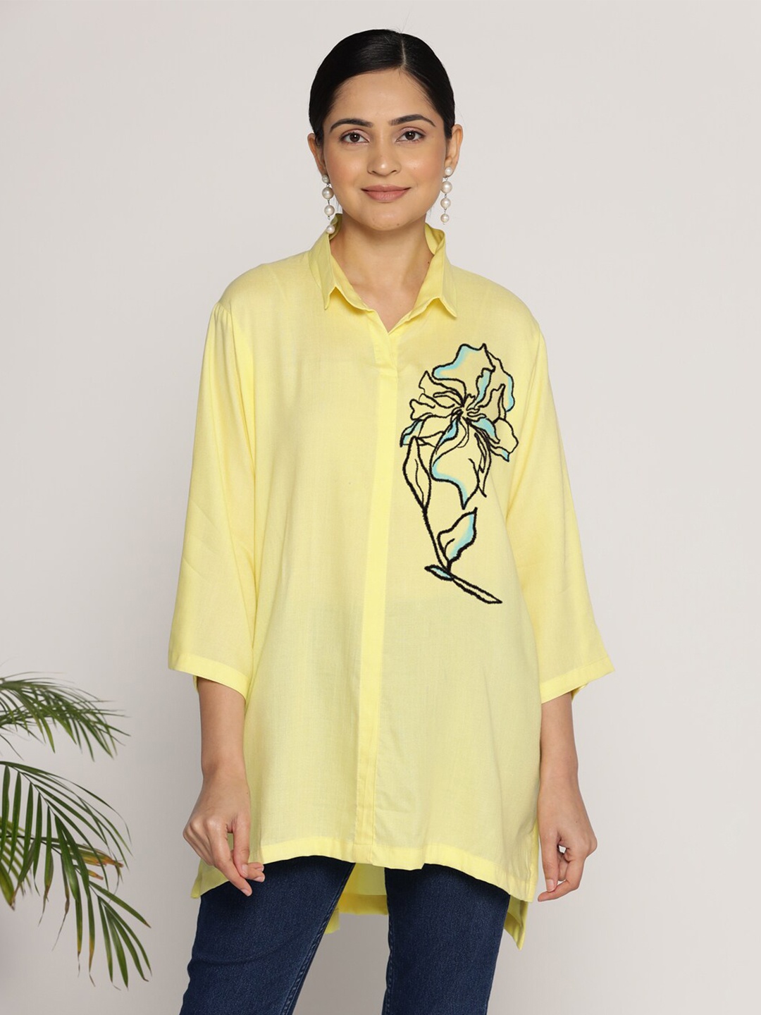 

LetsDressUp Floral Shirt Style Top, Yellow