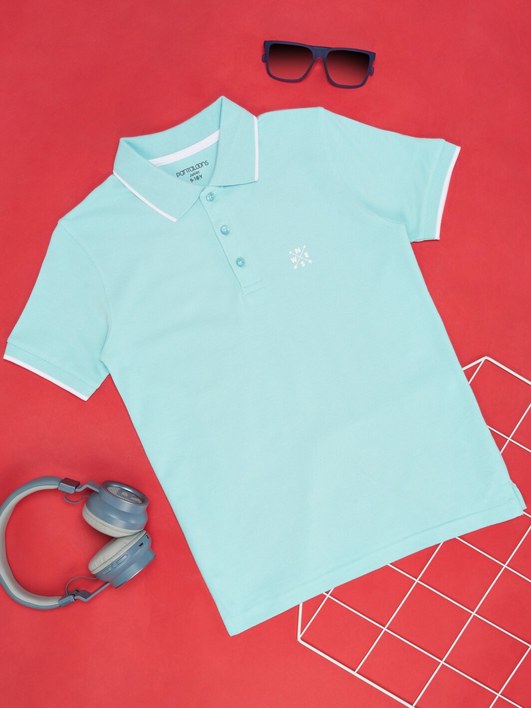 

Pantaloons Junior Boys Polo Collar Cotton T-shirt, Blue