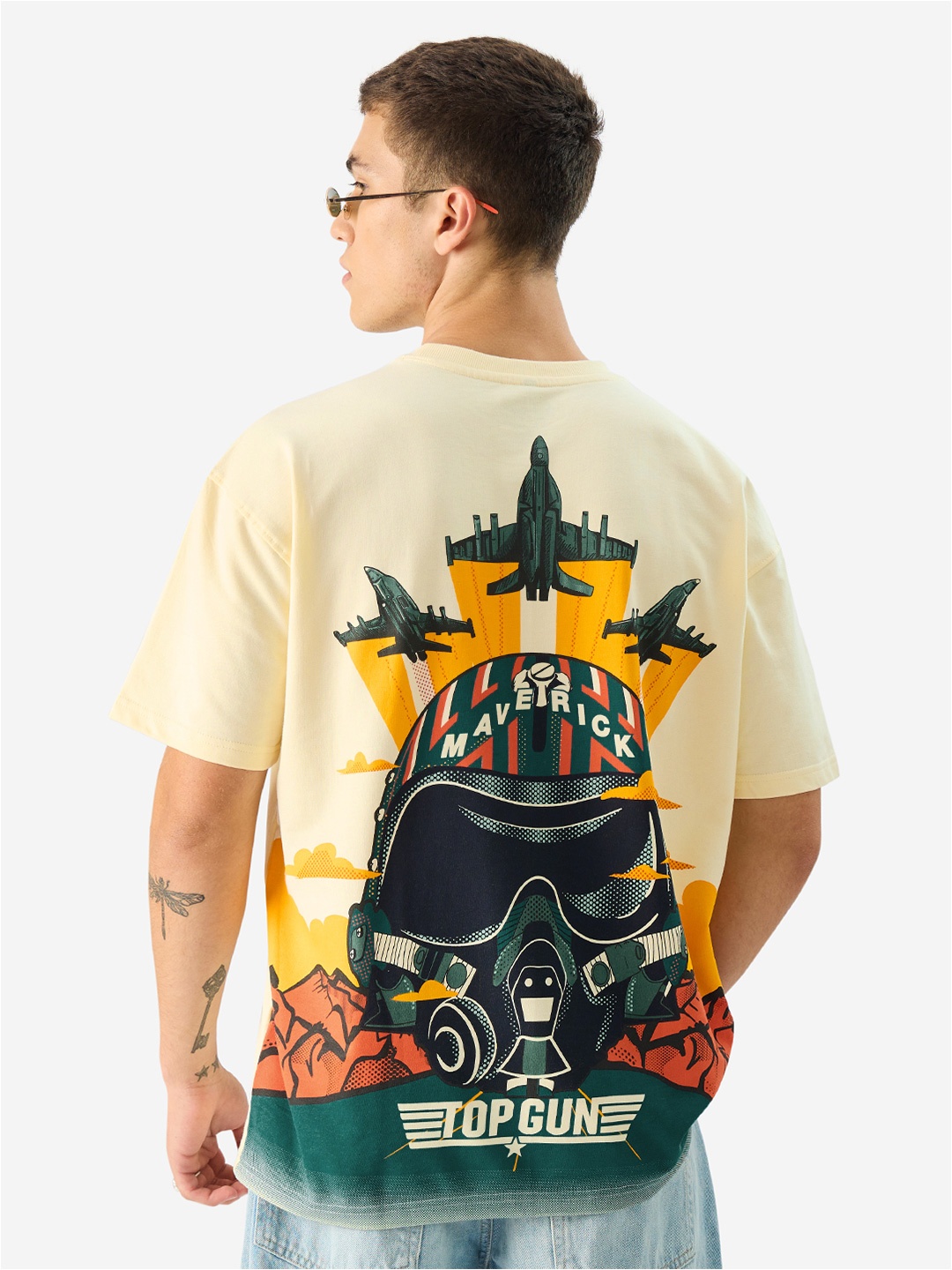 

The Souled Store Printed Round Neck Short Sleeves Cotton T-shirt, Off white