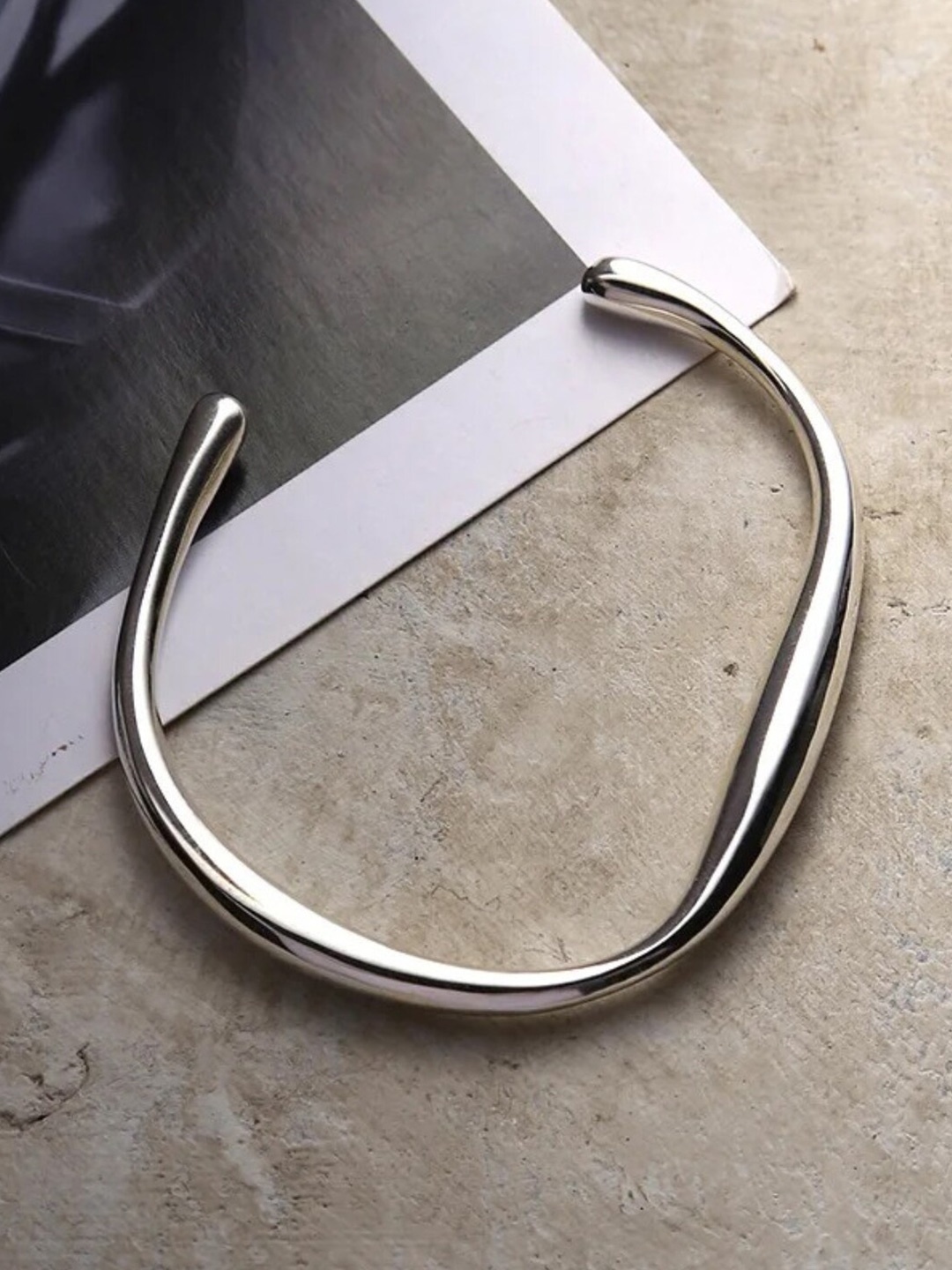

Dorada Jewellery Rhodium-Plated Stainless Steel Cuff Bracelet, Silver