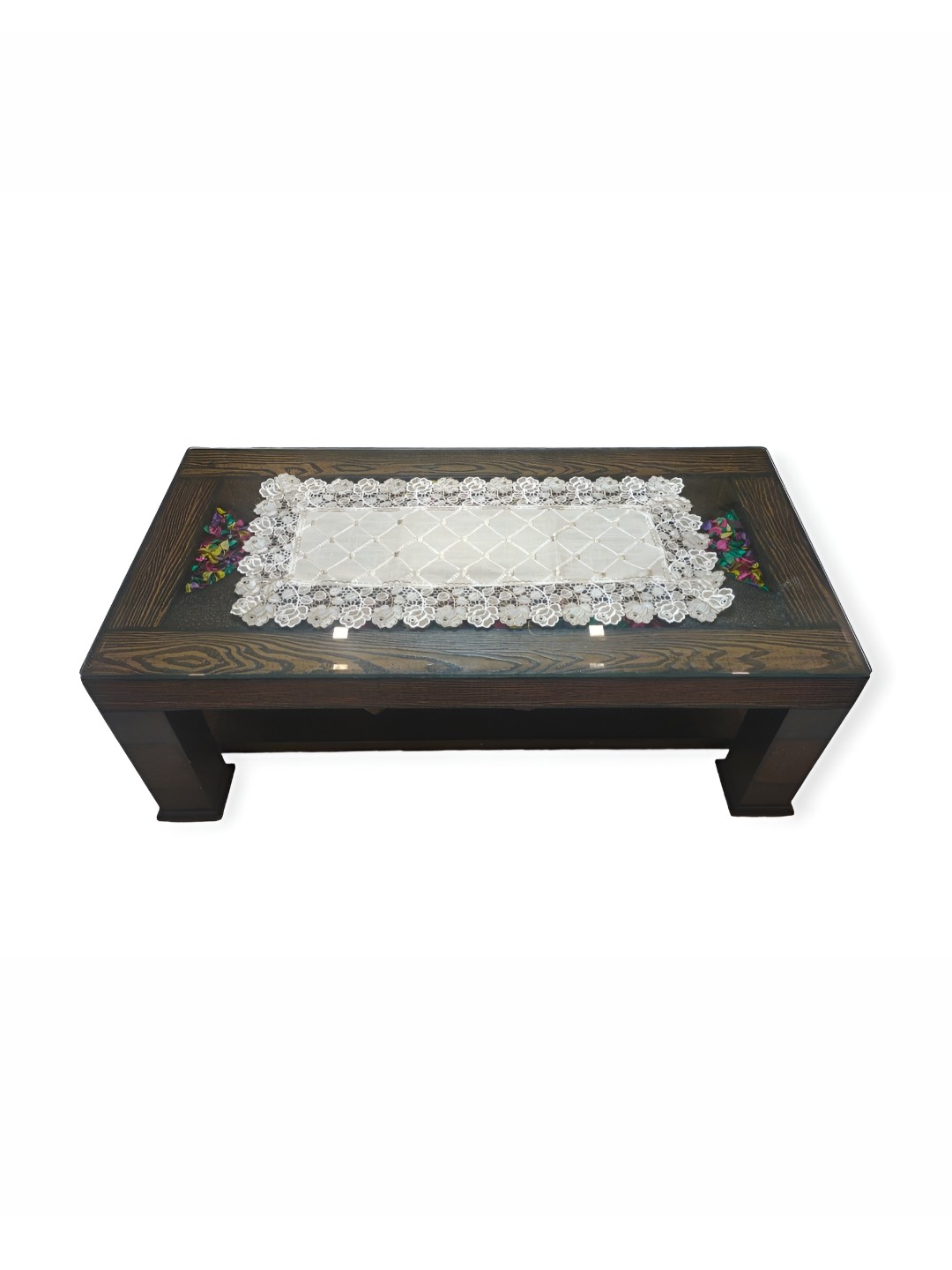 

TANLOOMS Grey & White Embroidered Table Runner
