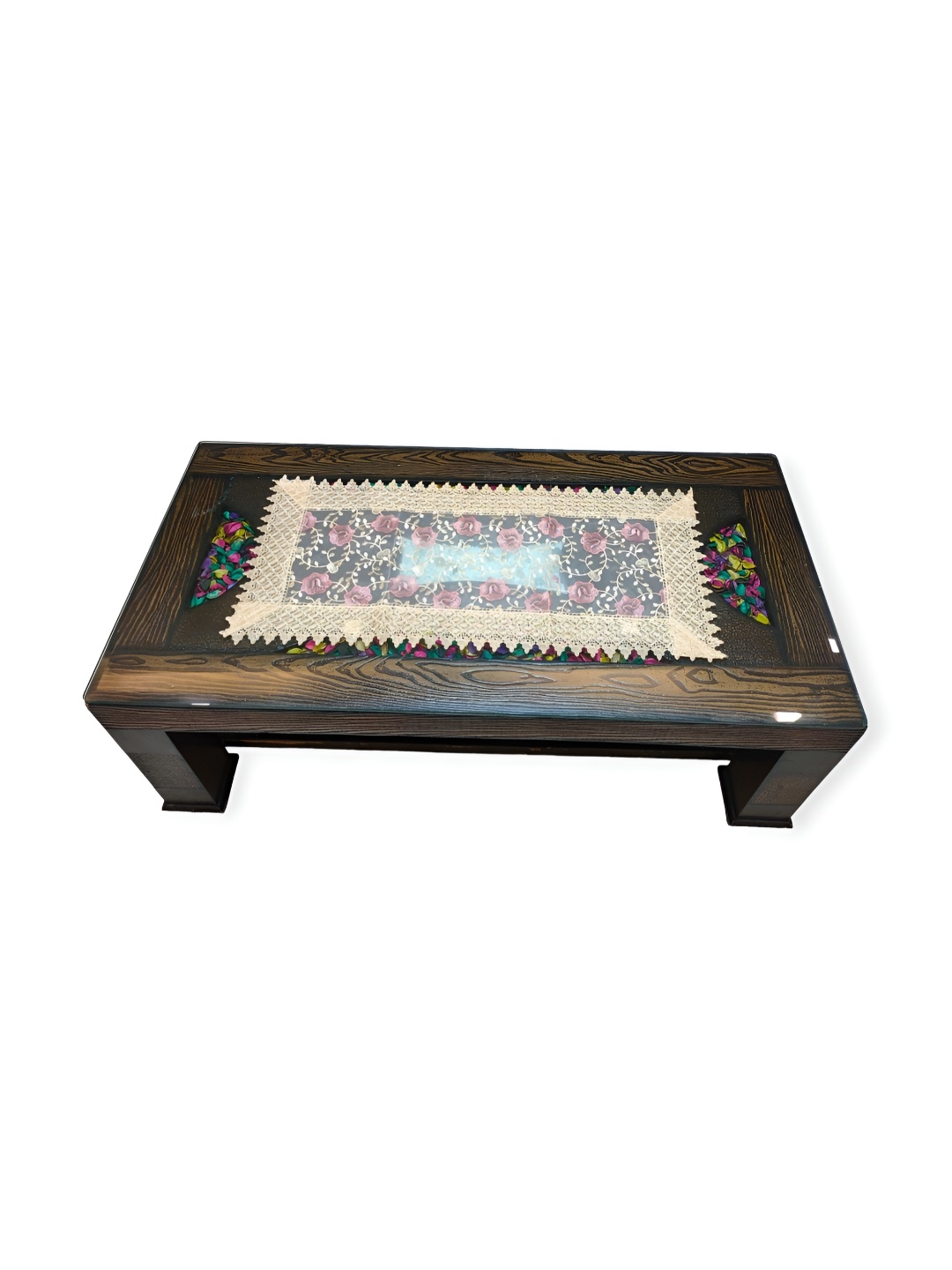 

TANLOOMS Pink & Beige Embroidered Rectangular Table Runner
