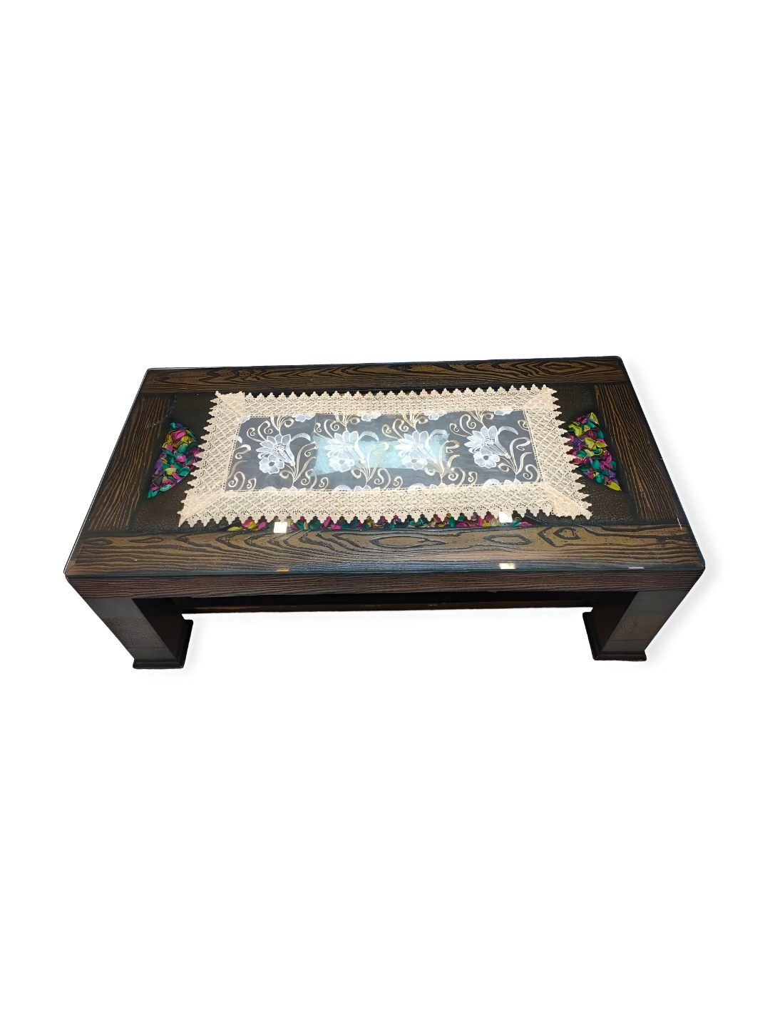 

TANLOOMS Cream Coloured & White Embroidered Table Runner