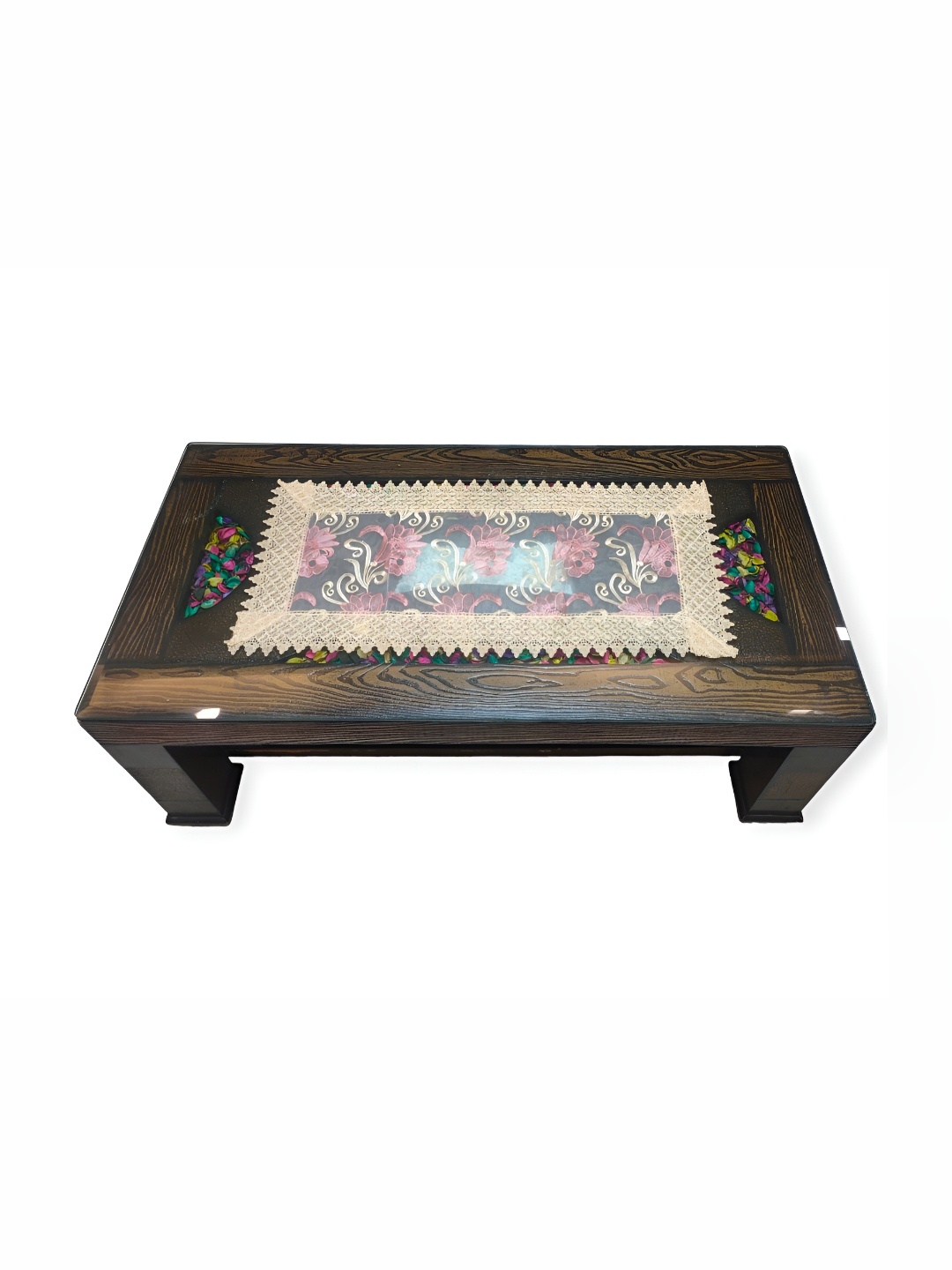 

TANLOOMS Pink & Beige Embroidered Rectangular Table Runner