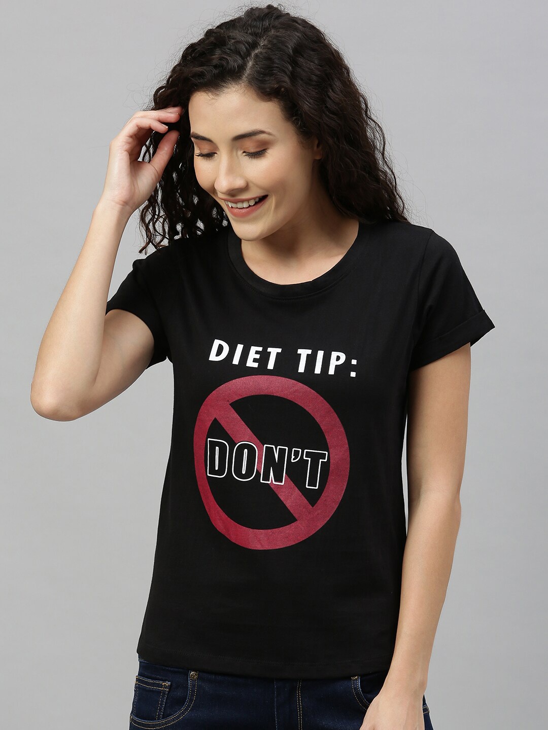 

Enviously Young Typography Printed Pure Cotton T-shirt, Black