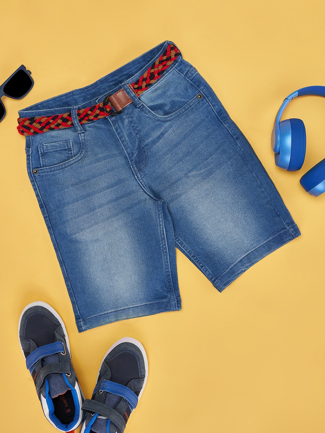 

Pantaloons Junior Boys Washed Denim Shorts, Blue