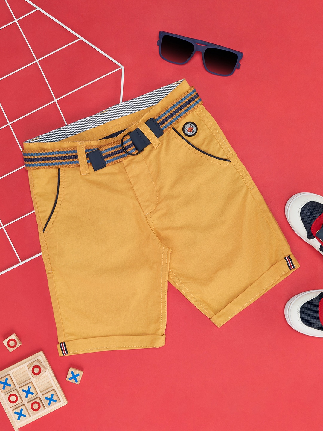 

Pantaloons Junior Boys Pure Cotton Chino Shorts, Yellow