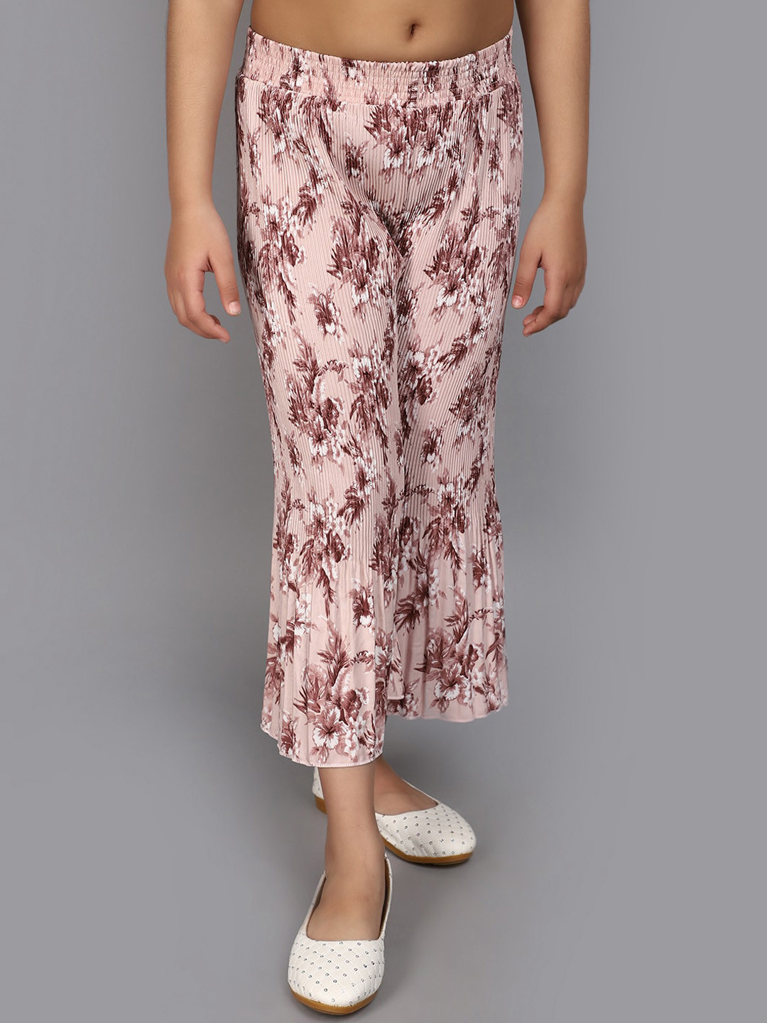 

V-Mart Girls Printed Mid-Rise Cotton Capris, Pink