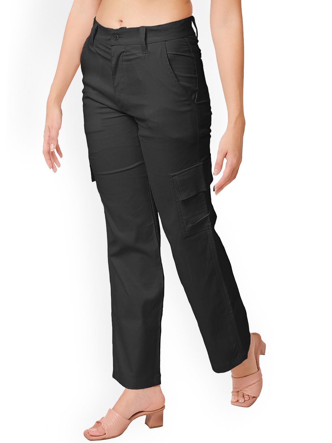 

CareDone Women Straight Fit High-Rise Stretchable Jeans, Black