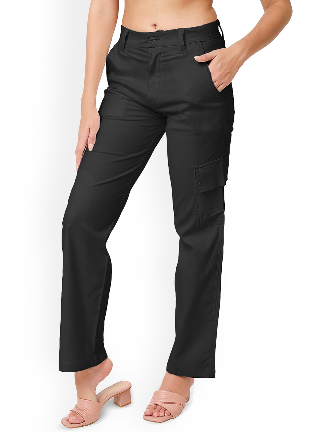 

CareDone Women Straight Fit High-Rise Stretchable Jeans, Black