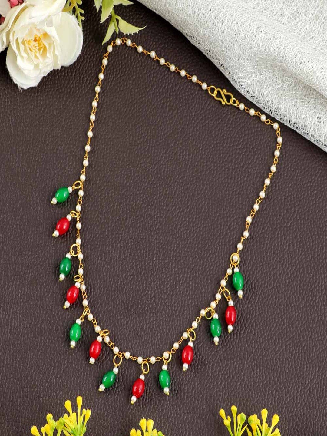 

UNIVERSITY TRENDZ Gold-Plated Beaded Layered Necklace