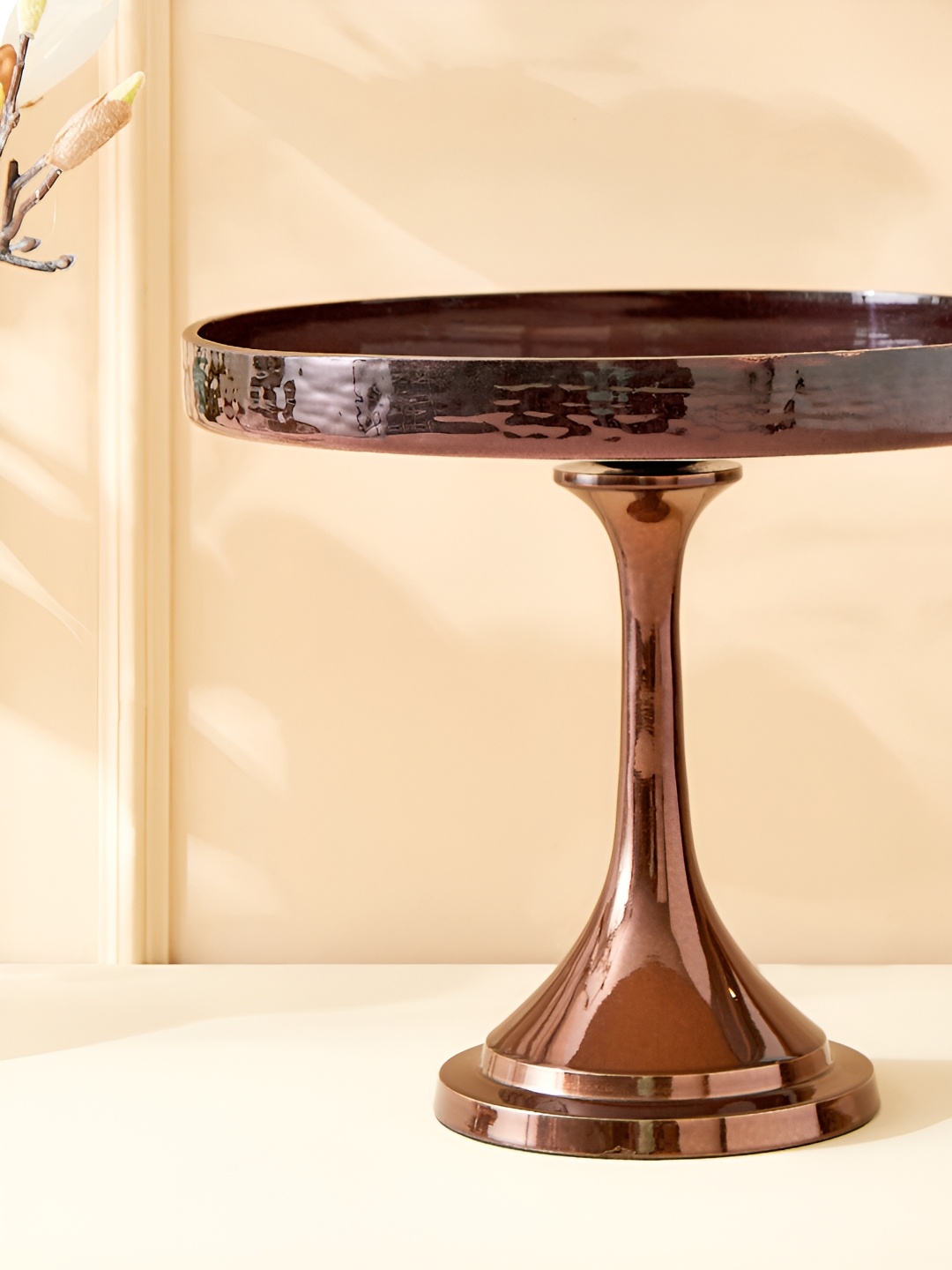 Home Centre Glass Safe Pack Cake Stand, Brown
