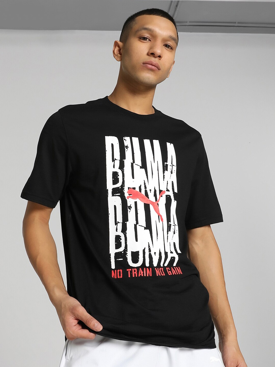 

Puma Graphic Emblem Training Printed T-shirt, Black
