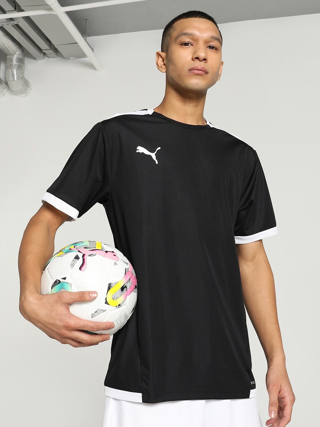 Puma Teamliga Jersey Men Printed Tshirt, Black
