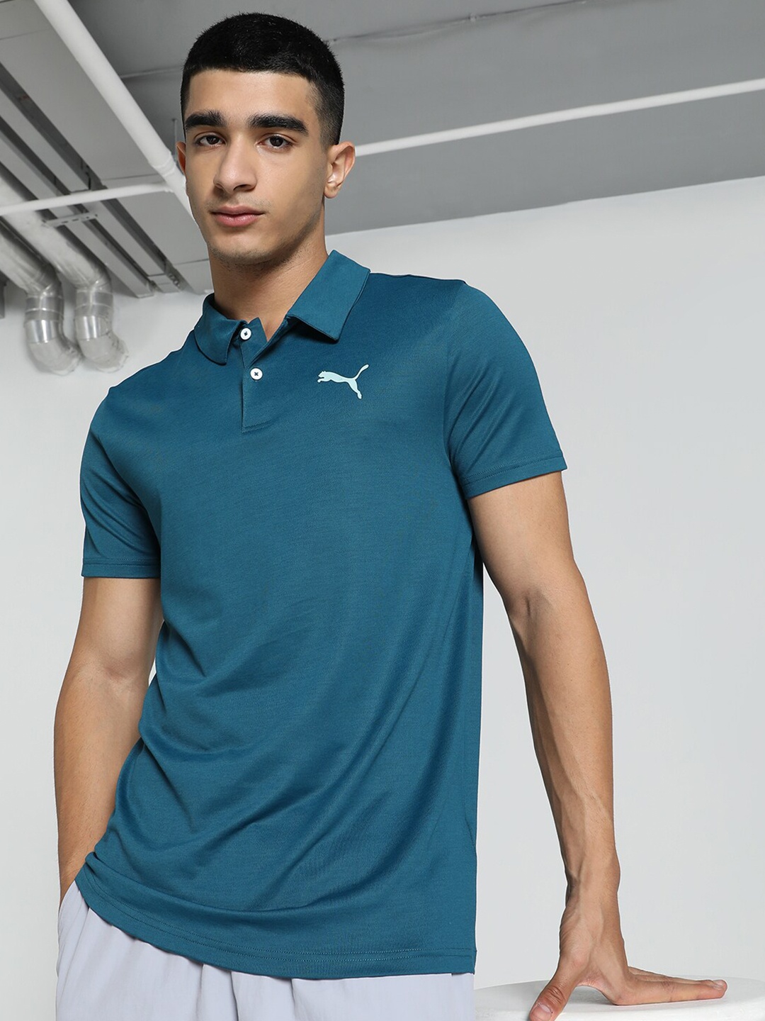

Puma All in Cotton Training Polo T-Shirt, Blue