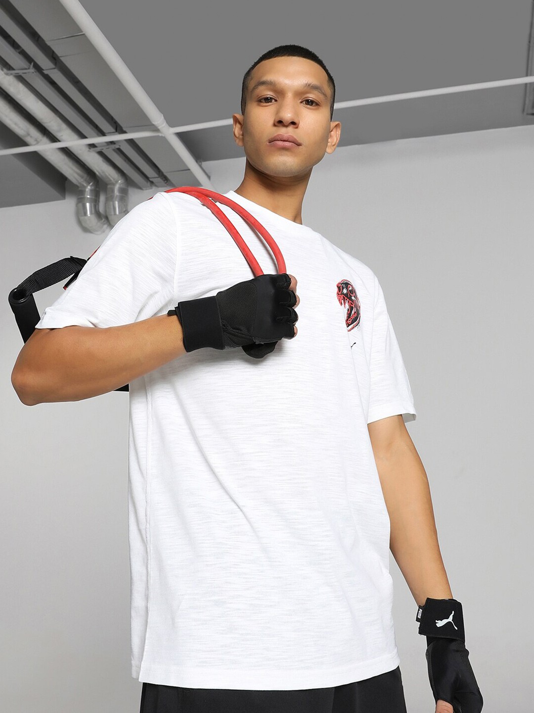 

Puma Graphic Printed Emblem Training T-shirt, White