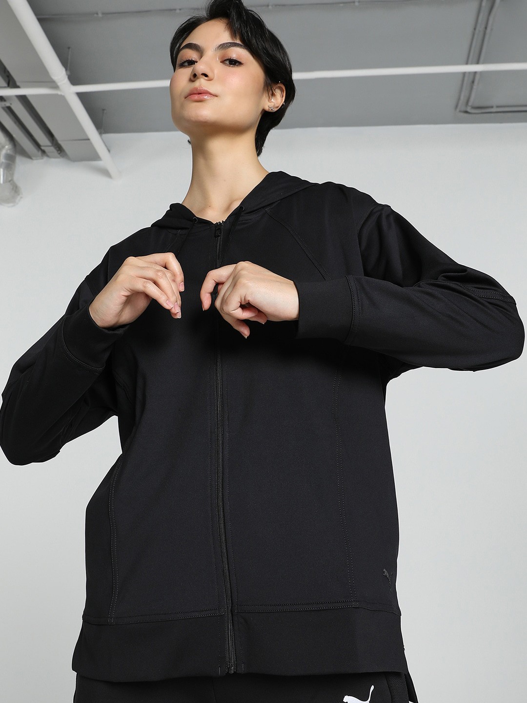 

Puma Cloudspun Full-Zip Training Hoodie Sporty Jacket, Black