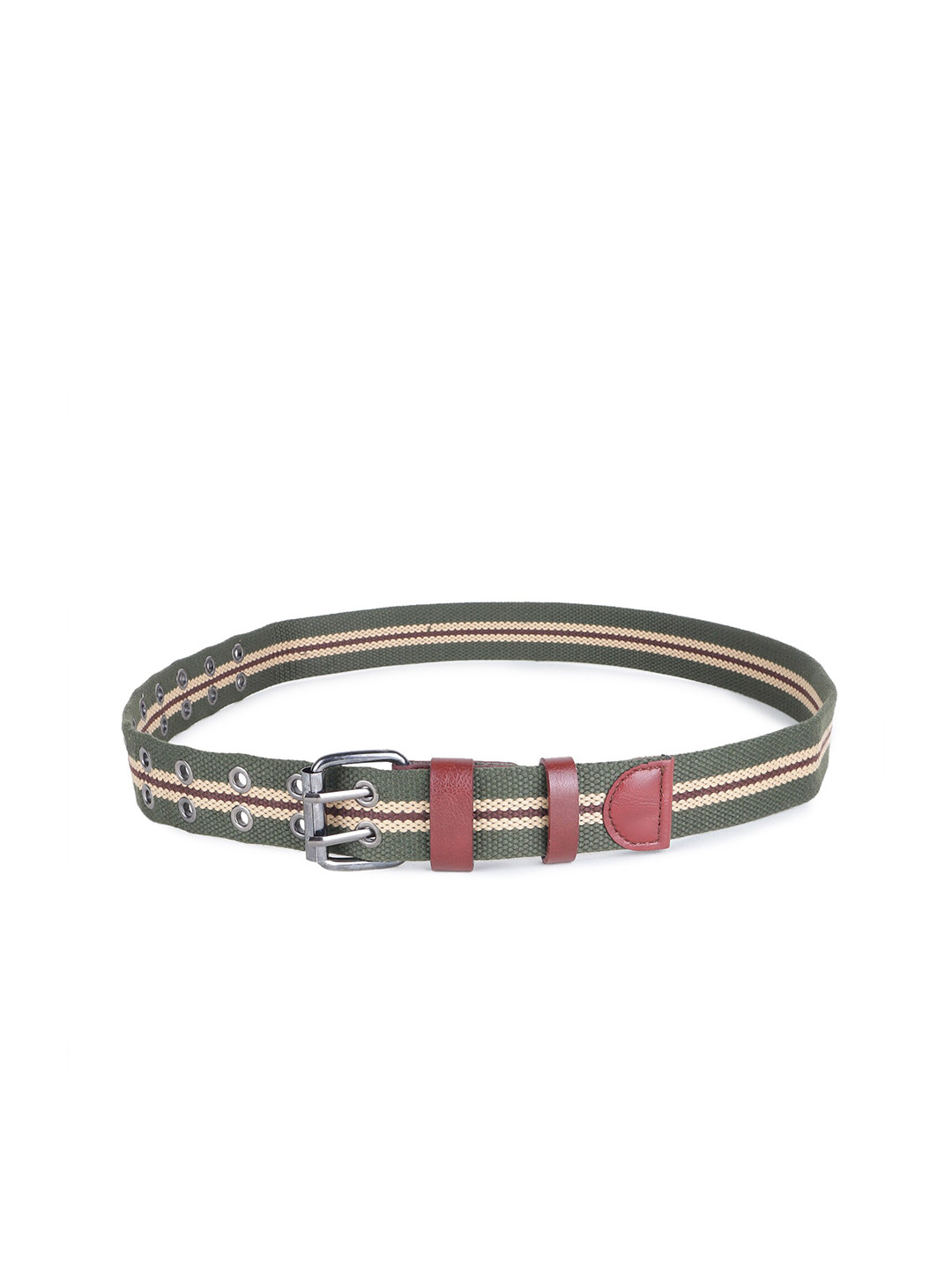 

Zacharias Men Textured Cotton Belt, Green