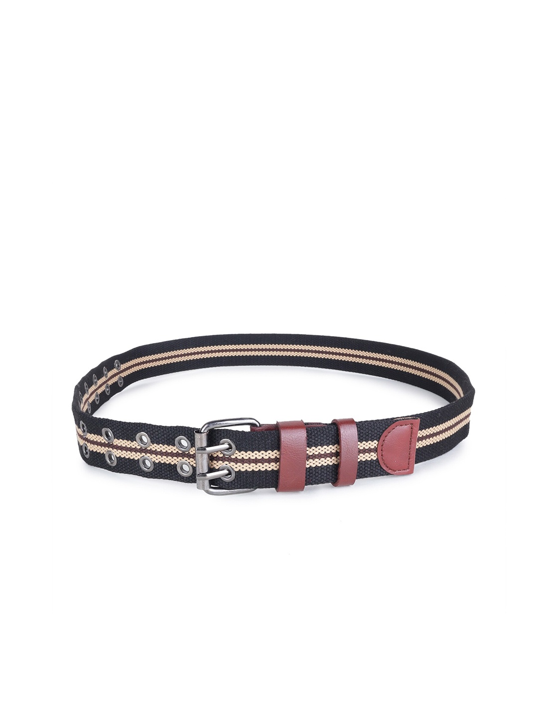 

Zacharias Men Textured Cotton Belt, Black