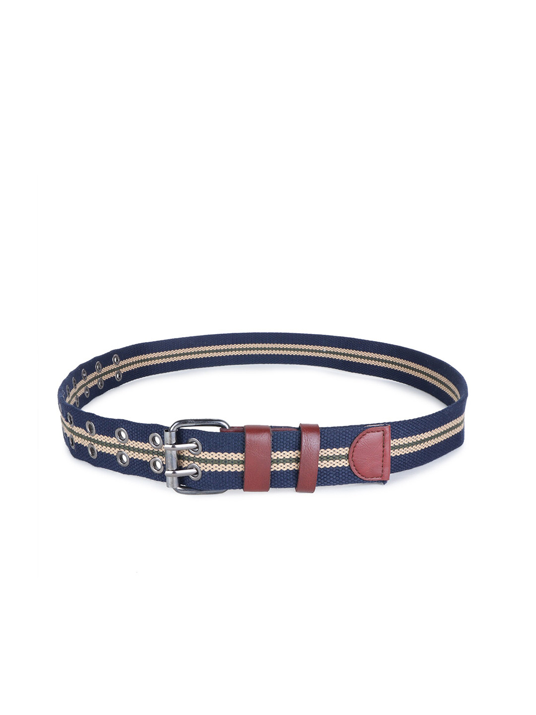 

Zacharias Men Textured Cotton Belt, Blue