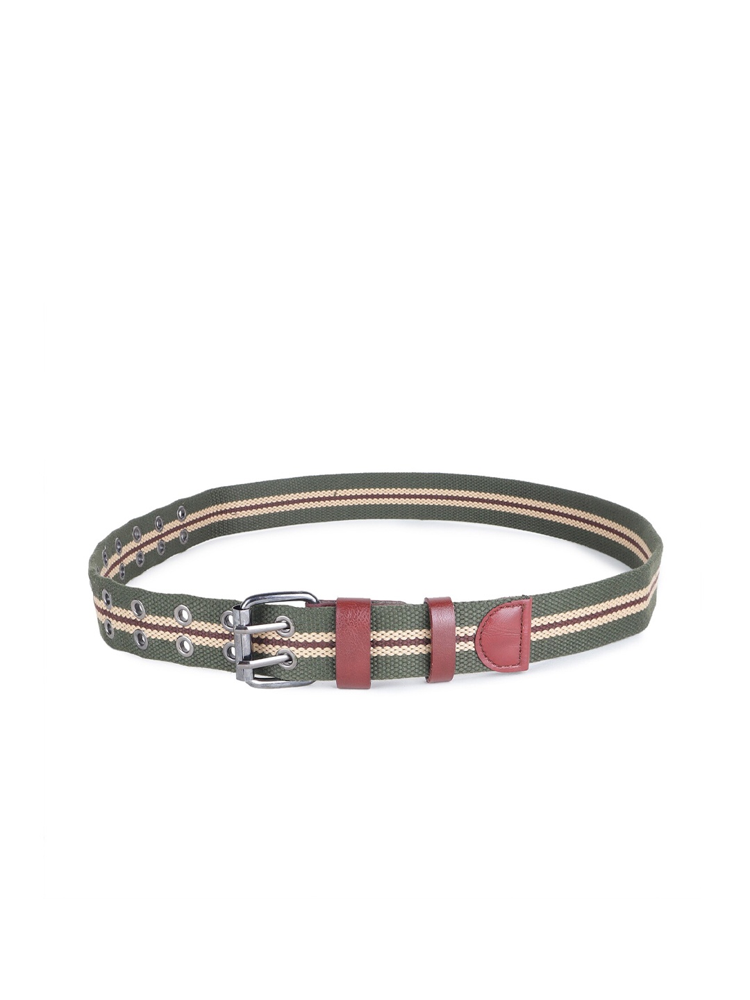 

Zacharias Men Textured Cotton Belt, Green