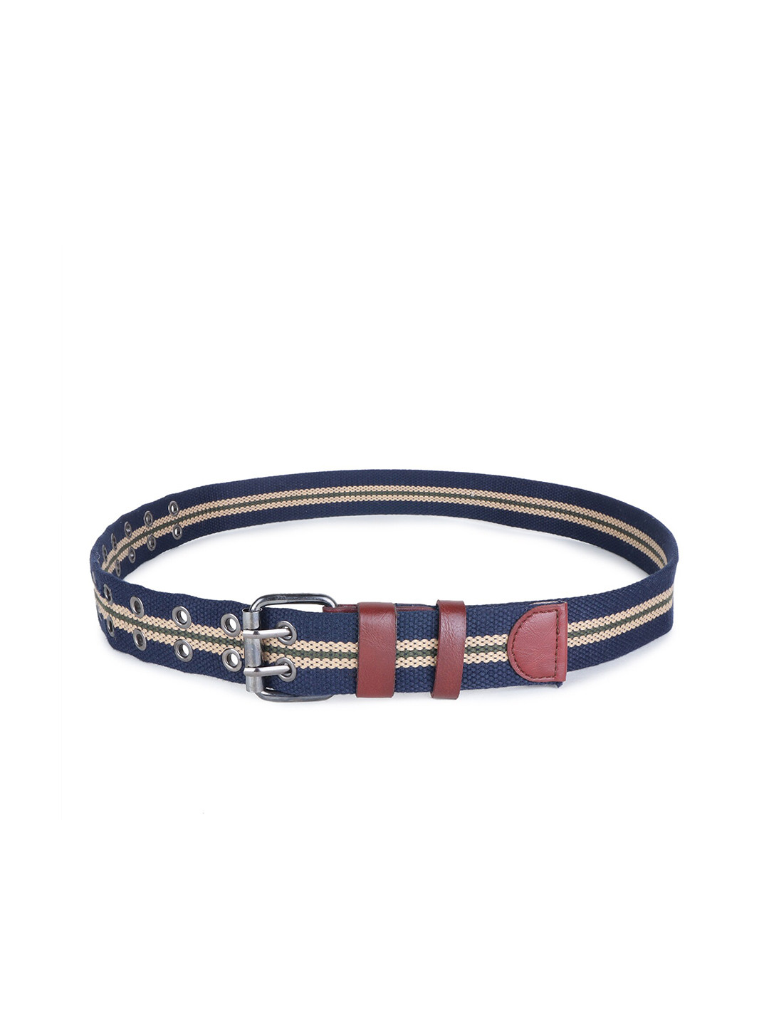 

Zacharias Men Textured Cotton Belt, Blue