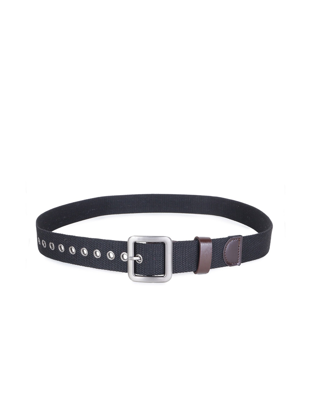 

Zacharias Men Textured Cotton Belt, Black