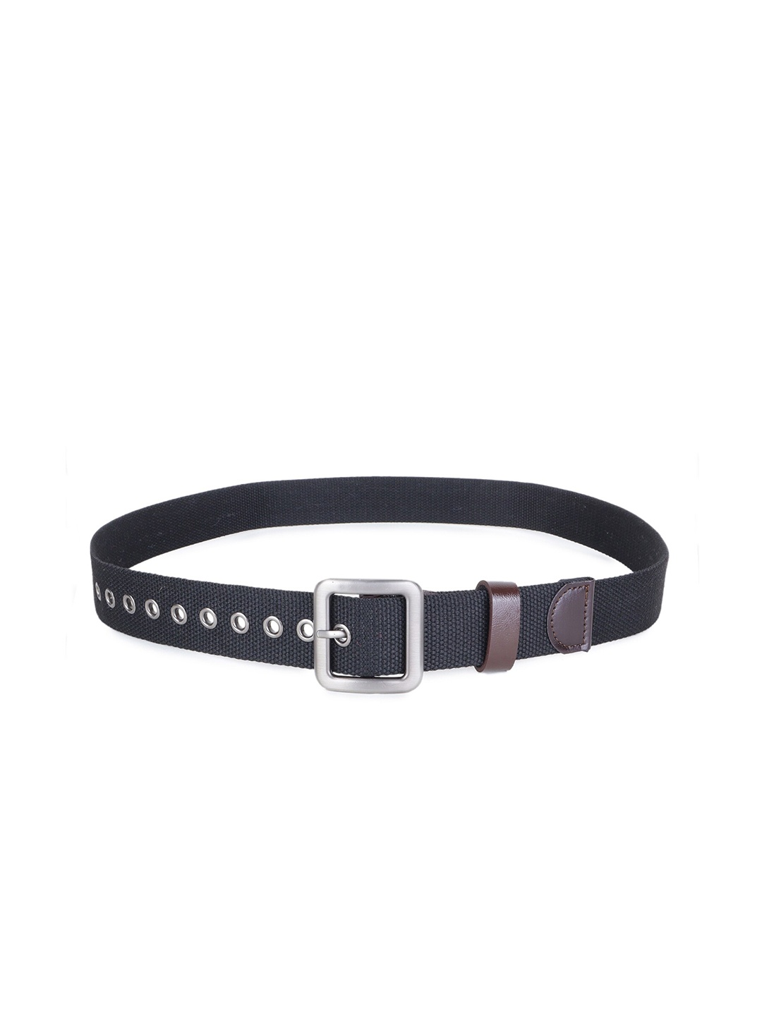 

Zacharias Men Textured Cotton Belt, Black