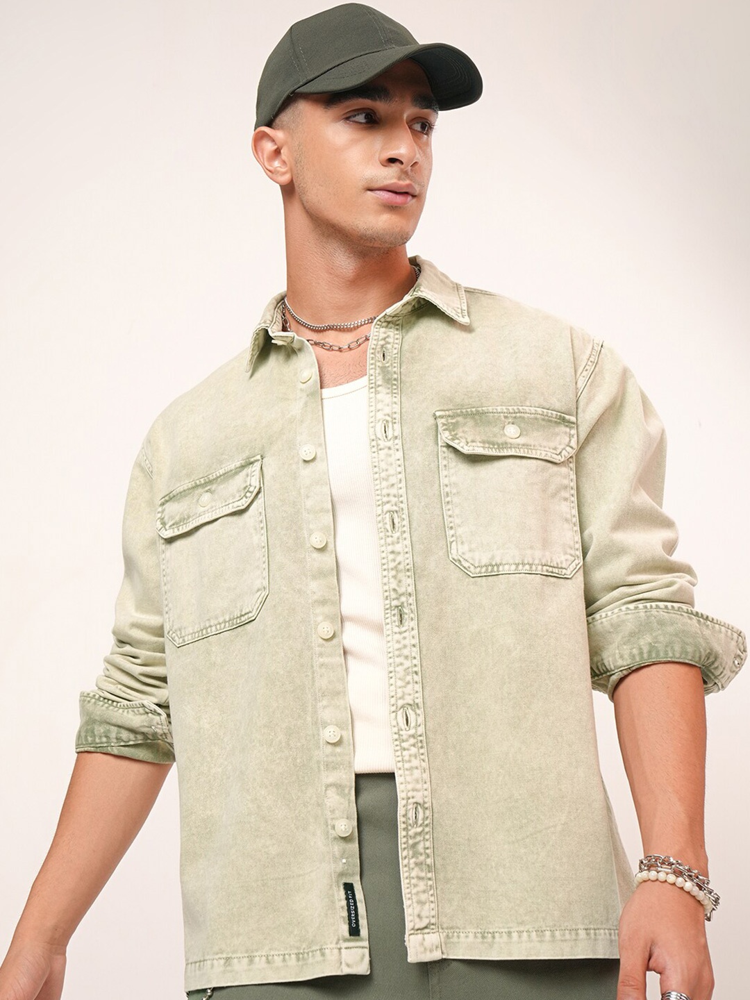 

Highlander Men Oversized Overshirt, Green