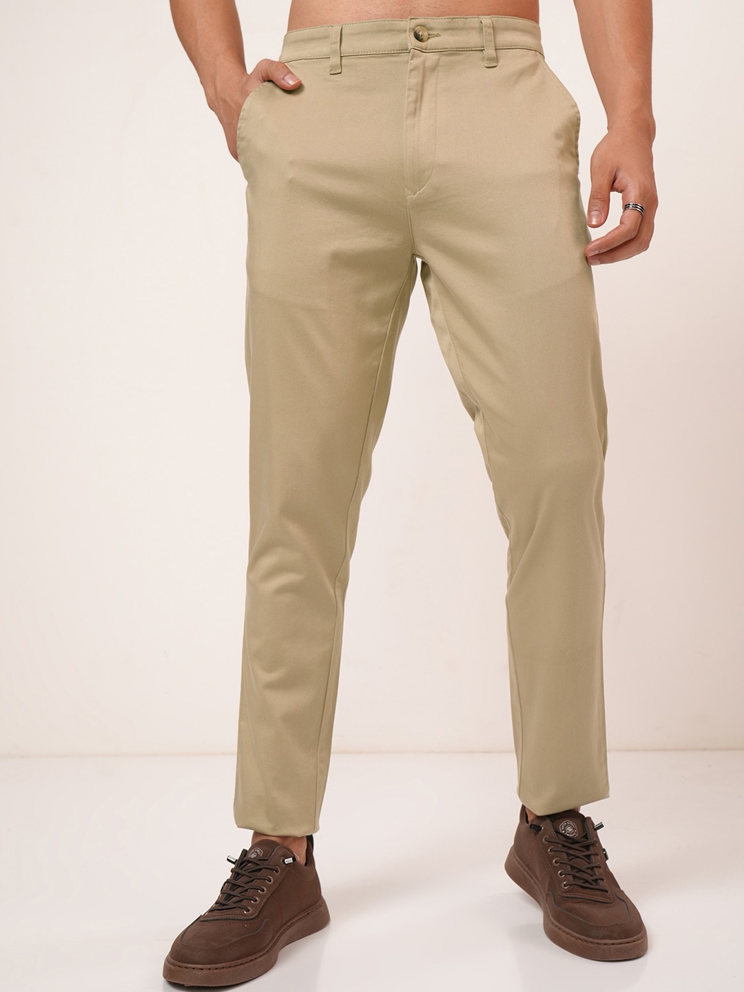 

HIGHLANDER Premium Satin Chino Trousers, Beige