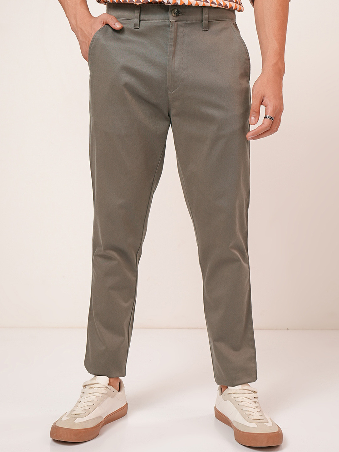 

HIGHLANDER Premium Satin Chino Trousers, Grey
