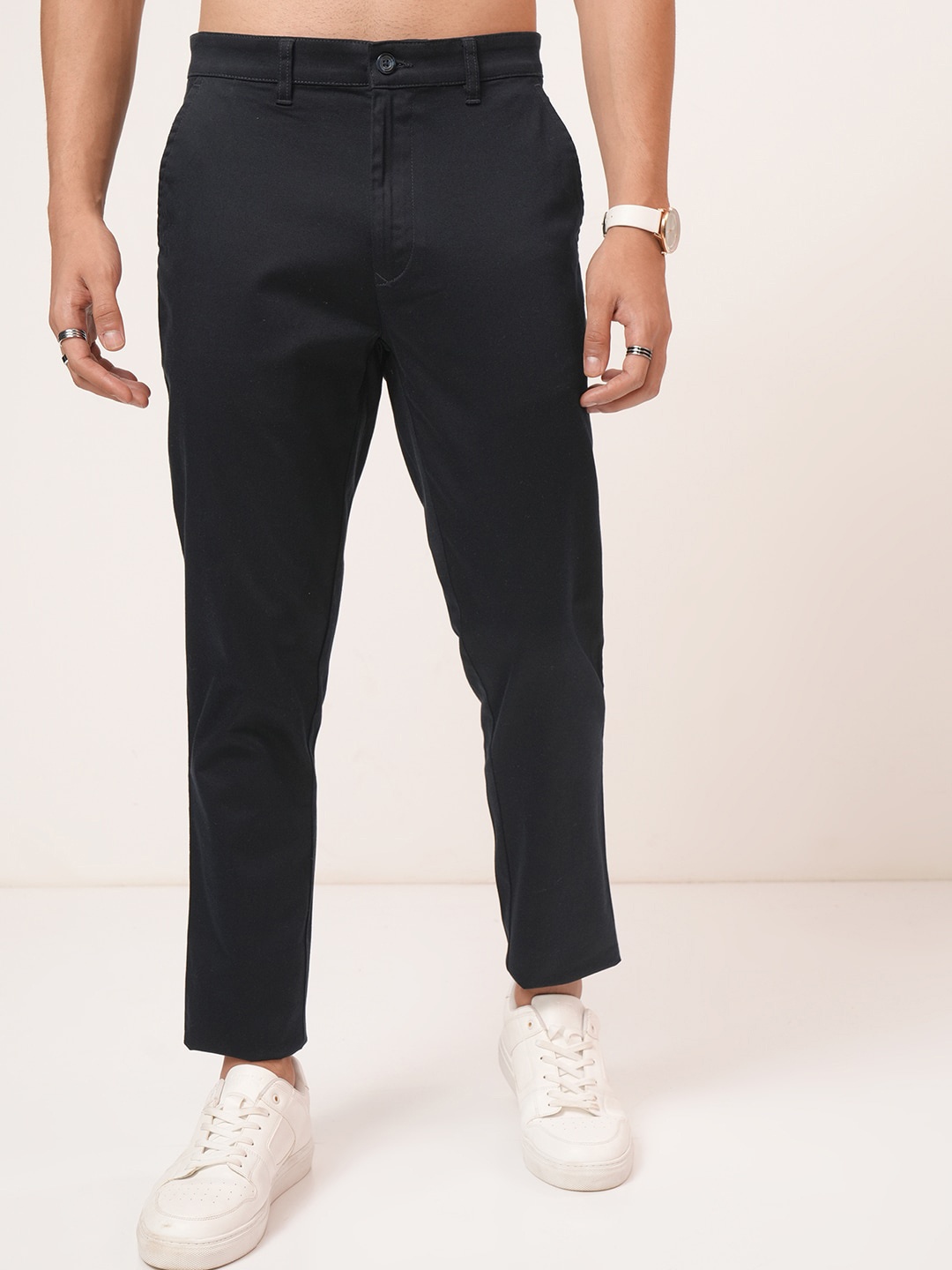 

HIGHLANDER Premium Satin Chino Trousers, Navy blue